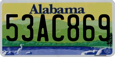 AL license plate 53AC869
