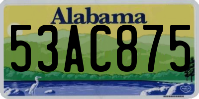 AL license plate 53AC875