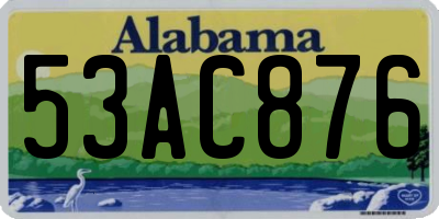 AL license plate 53AC876