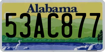 AL license plate 53AC877