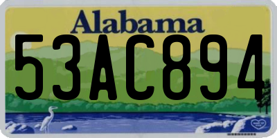 AL license plate 53AC894