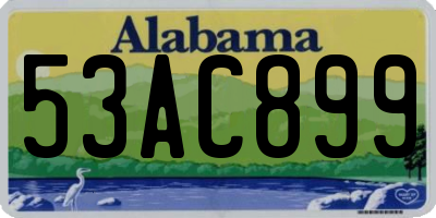 AL license plate 53AC899