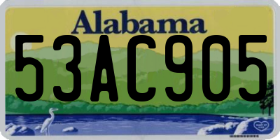 AL license plate 53AC905