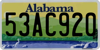 AL license plate 53AC920