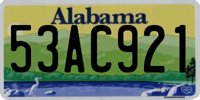 AL license plate 53AC921