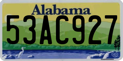 AL license plate 53AC927