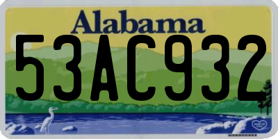 AL license plate 53AC932