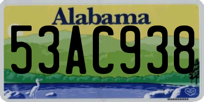 AL license plate 53AC938
