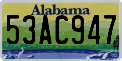 AL license plate 53AC947
