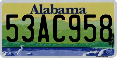 AL license plate 53AC958