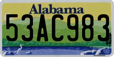 AL license plate 53AC983