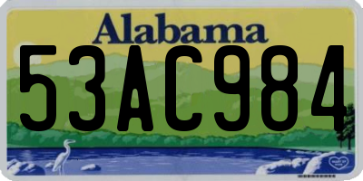 AL license plate 53AC984