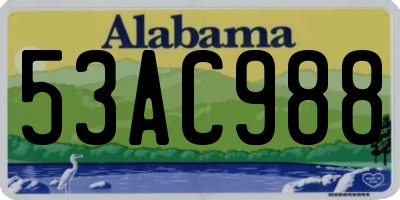 AL license plate 53AC988