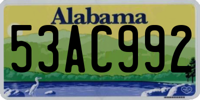 AL license plate 53AC992