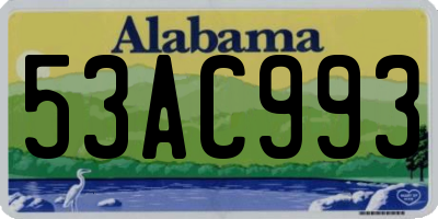 AL license plate 53AC993