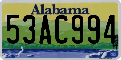 AL license plate 53AC994