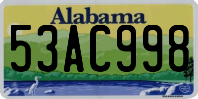 AL license plate 53AC998