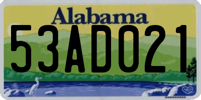 AL license plate 53AD021