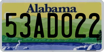 AL license plate 53AD022