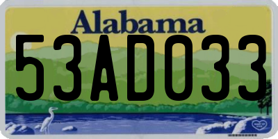 AL license plate 53AD033
