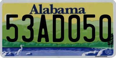 AL license plate 53AD050