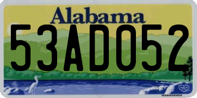 AL license plate 53AD052