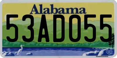 AL license plate 53AD055
