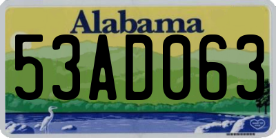 AL license plate 53AD063