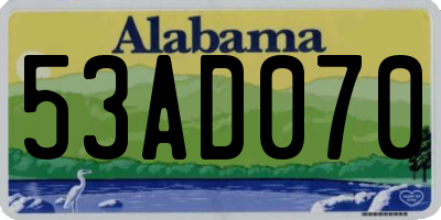 AL license plate 53AD070