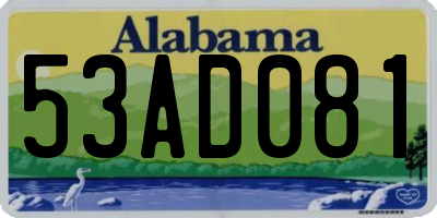 AL license plate 53AD081