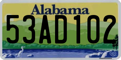 AL license plate 53AD102
