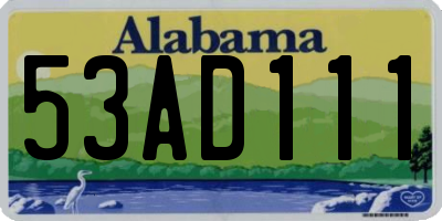 AL license plate 53AD111