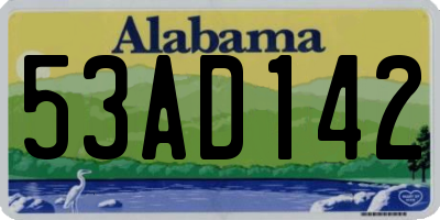 AL license plate 53AD142