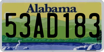 AL license plate 53AD183