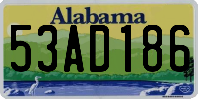AL license plate 53AD186
