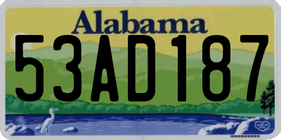 AL license plate 53AD187