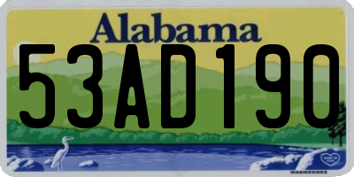 AL license plate 53AD190