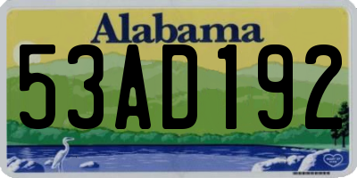 AL license plate 53AD192