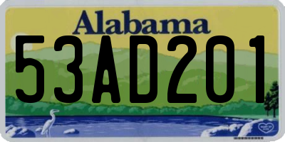 AL license plate 53AD201