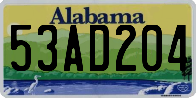 AL license plate 53AD204