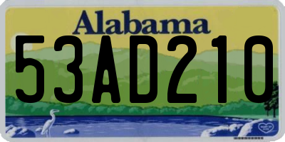 AL license plate 53AD210