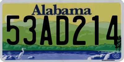 AL license plate 53AD214