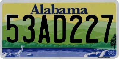 AL license plate 53AD227