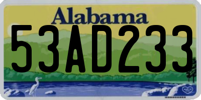 AL license plate 53AD233