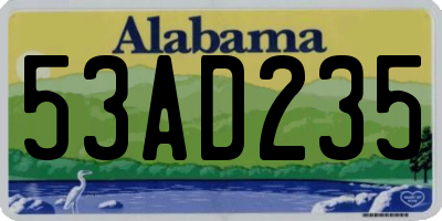 AL license plate 53AD235