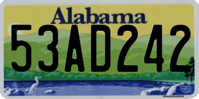 AL license plate 53AD242