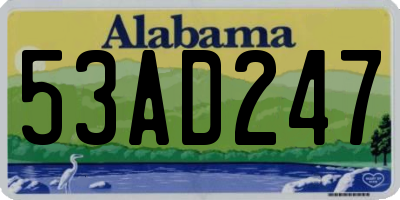 AL license plate 53AD247