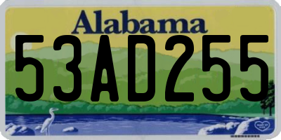 AL license plate 53AD255