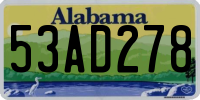AL license plate 53AD278