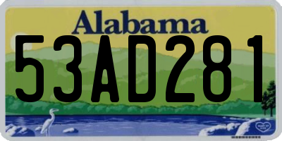 AL license plate 53AD281